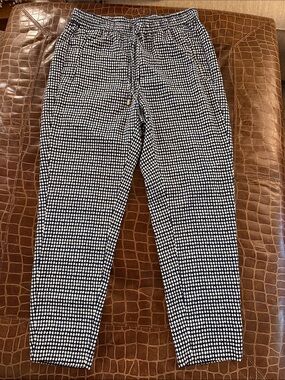 H&M Navy and White Patterned Drawstring Pants